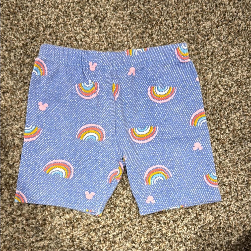Disney Blue Kids Shorts with Rainbow and Pink Accents